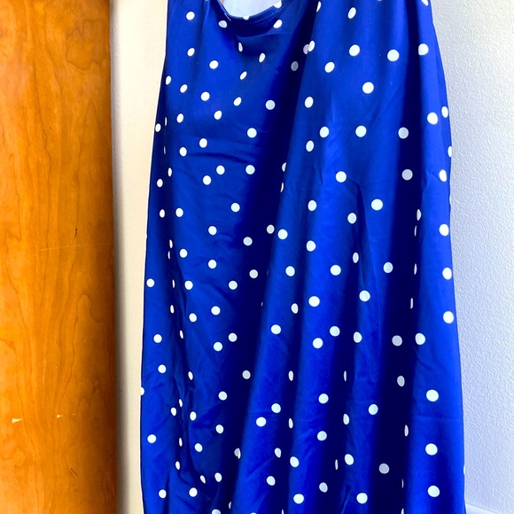 NWT BloomChic “LYDIA” blue white poly dot swim tank top.Racer back. Sz 1x 14 16 - Picture 3 of 9